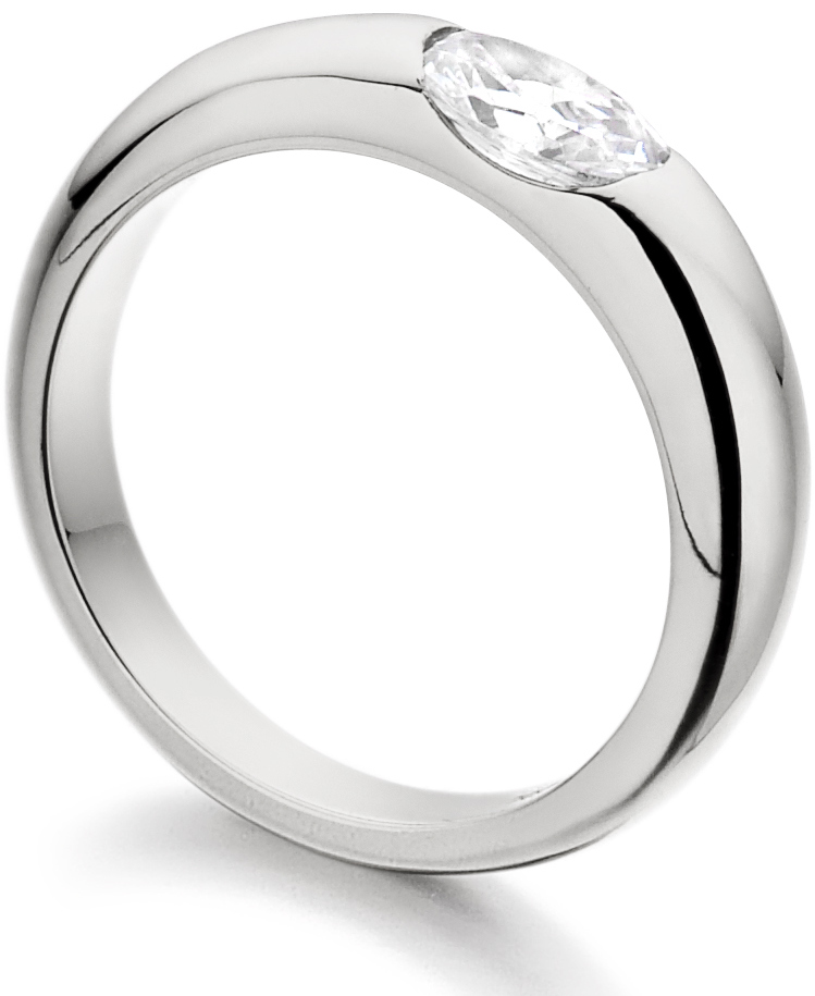 Oval White Gold Diamond Engagement Ring ICD1001 Image 2